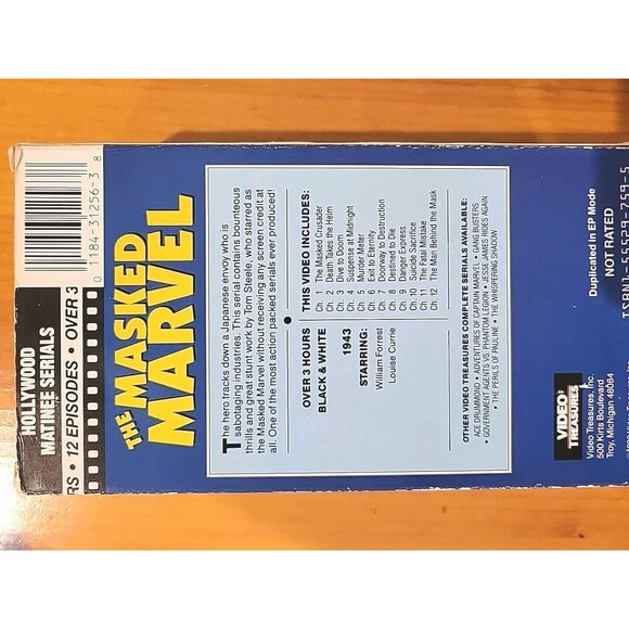 1943 TV Series The Masked Marvel 2 VHS tape SET 3 HRS 12 Episodes 1992 Blk & Wht - Picture 6 of 6